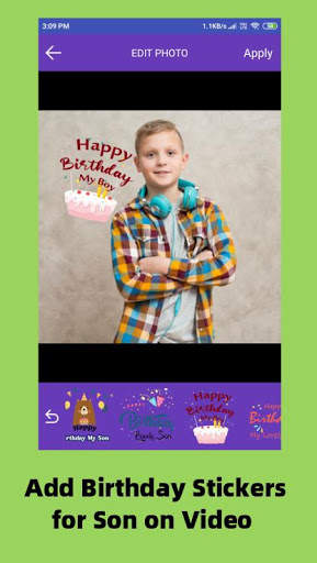 Birthday video maker for Son - with photo and song screenshot 2