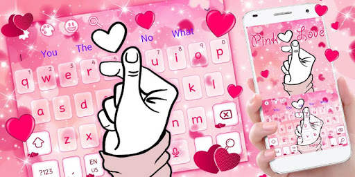 Beautiful Pink Love Heart Keyboard Theme screenshot 5