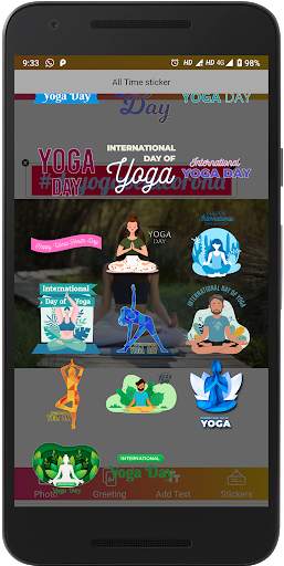 Yoga day - sticker, photos and photo Editor 7 تصوير الشاشة