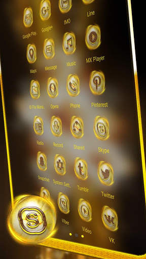 Flower Golden Launcher Theme screenshot 3