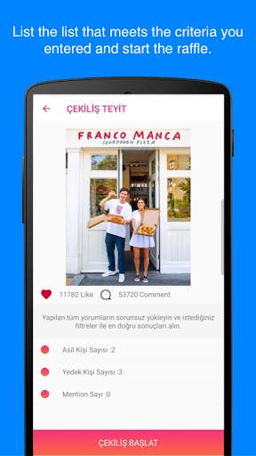 instaprize - instagram giveaway-raffle application screenshot 3