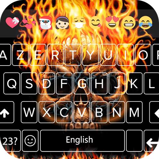 Fire Skull Emoji Keyboard Theme 1.2