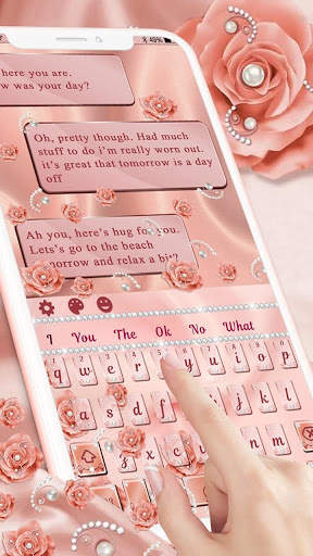 Pink Rose Gold Keyboard Typing Theme screenshot 1