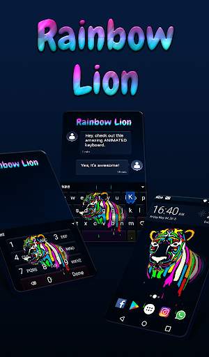 Rainbow Lioness Animated Keyboard   Live Wallpaper screenshot 1