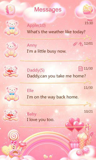 GO SMS Pro Bear Lovers Theme screenshot 2