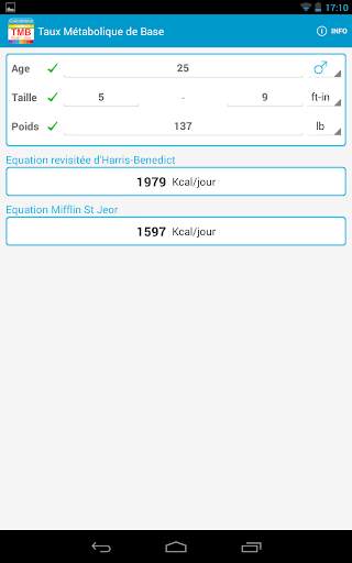 Taux métabolique de base (TMB) screenshot 4