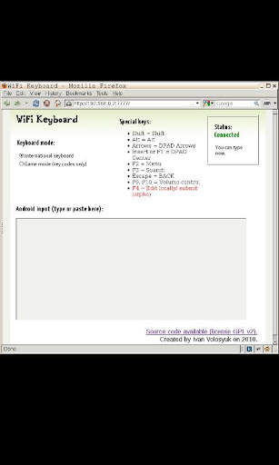 WiFi Keyboard screenshot 1