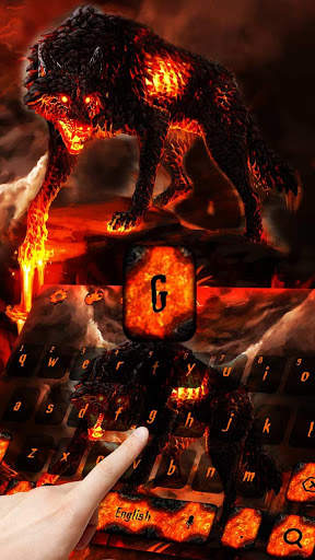 Lava Bloody Scary Keyboard - Wolf Theme screenshot 2
