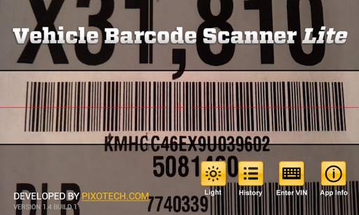 Vehicle Barcode Scanner Lite screenshot 1
