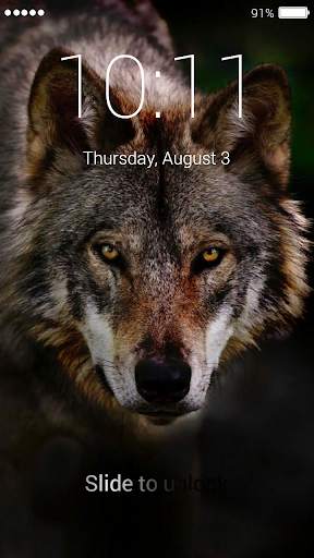 Wolf Lock Screen 1 تصوير الشاشة