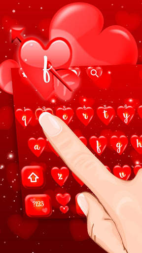 Red Love Heart Keyboard Theme screenshot 3