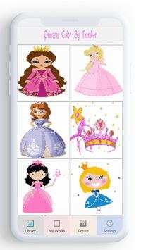 Princess Color By Number, princess coloring game screenshot 1