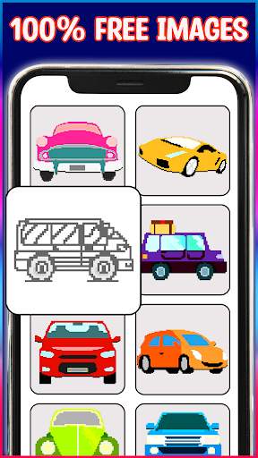 Cars Pixel Art Color by Number स्क्रीनशॉट 1