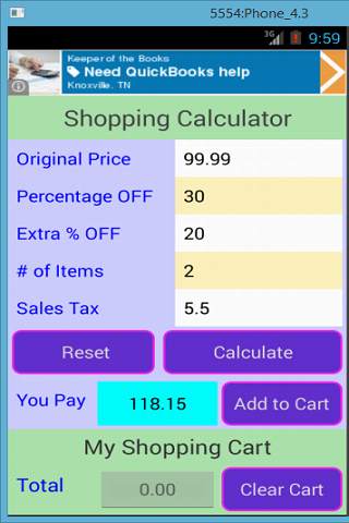 Shopping Calculator screenshot 2