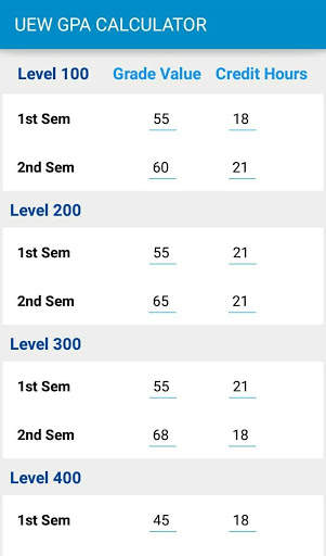 UEW GPA CALCULATOR screenshot 4