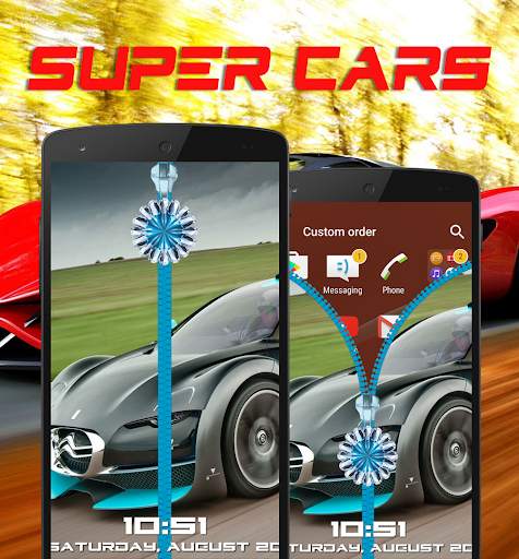 Super Cars Zipper Lock Screen screenshot 3