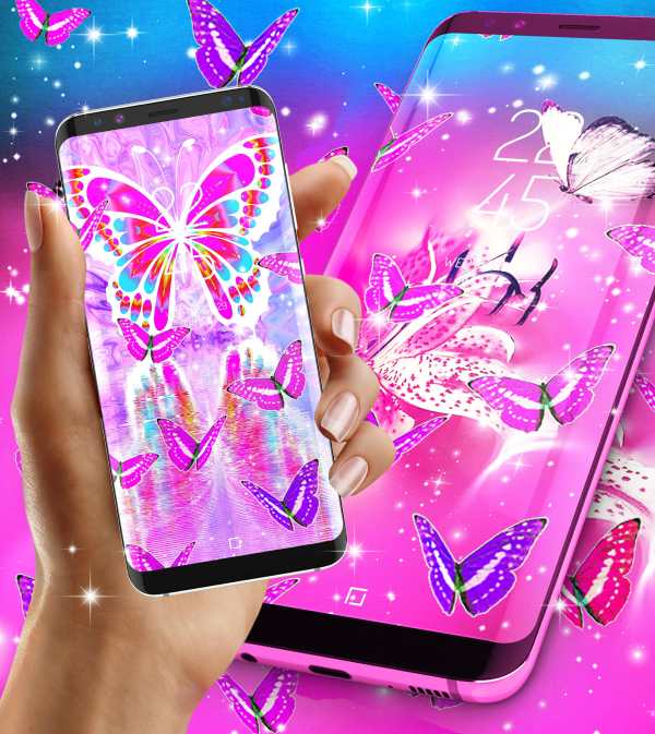 Pink butterfly live wallpaper screenshot 6