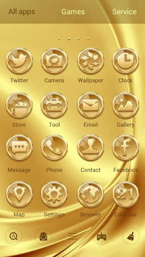 Luxurious Gold Go Launcher Theme скриншот 3