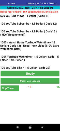 Channel Support - View Subscribe Watchtime screenshot 3