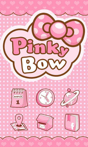 Pinky Bow GO Launcher Theme screenshot 1