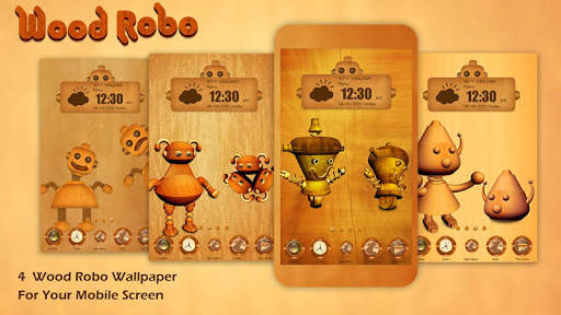 Wood Robot Mega Launcher Theme screenshot 1