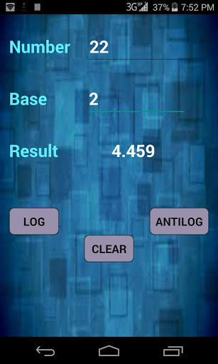Logarithmic calculator screenshot 2