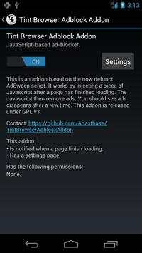 Tint Browser Adblock addon screenshot 2