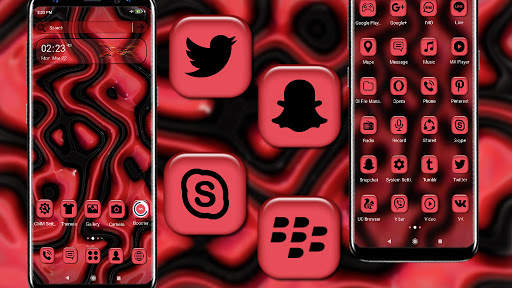 Red Black Liquid Theme screenshot 1