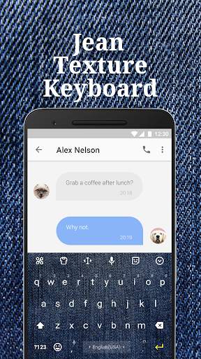 Jean Texture Emoji Keyboard Theme for Instagram screenshot 2