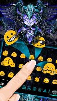 Blue Dragon Skull Keyboard Theme скриншот 2