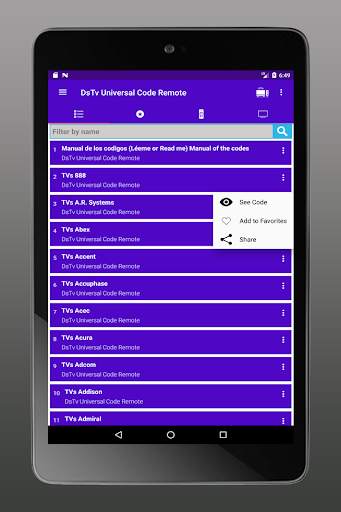 Universal codes for DStv (Smart Control) screenshot 5
