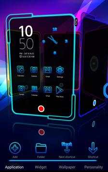 Next Launcher Theme Neon Blue screenshot 2