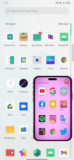Mini Phone - Floating Apps स्क्रीनशॉट 2
