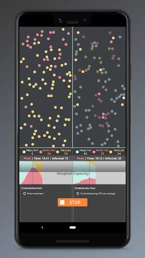 Social Distancing App - Simulation screenshot 1