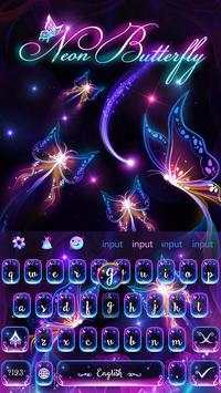 Thème du clavier de néon papillons screenshot 1