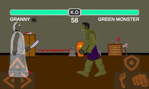 2D Granny x Green Monster Fighting Game screenshot 2