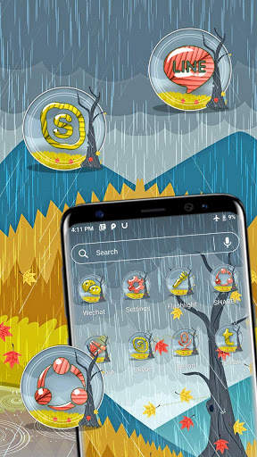 Autumn Rainy Theme Launcher स्क्रीनशॉट 4