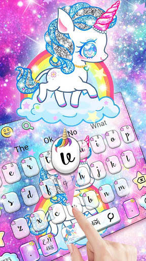 Pink Baby Unicorn Keyboard Theme screenshot 2
