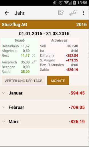 Working Time Account screenshot 4