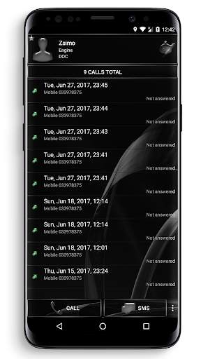 Dialer Theme MetalGate Black 4 تصوير الشاشة