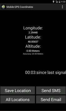 Mobile GPS Coordinates screenshot 1