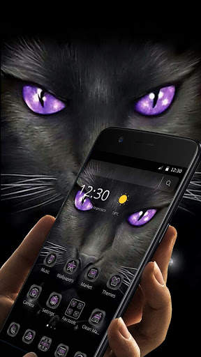 Black Evil Cat Dark Theme screenshot 1