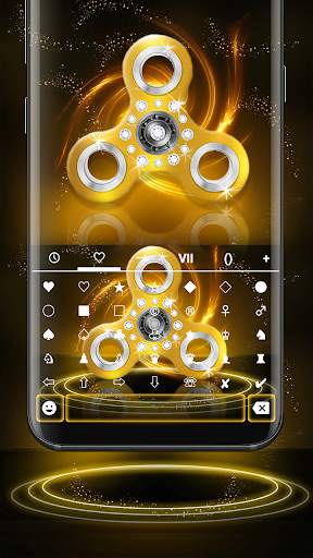 Fidget Spinner Golden Emoji Keyboard Theme screenshot 6