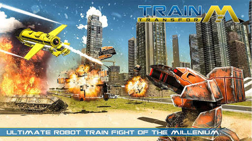 Army Train Robot Transforming War Games screenshot 3