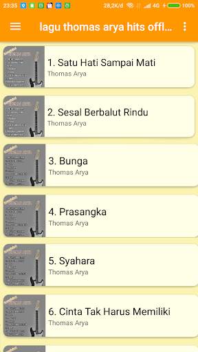Lagu Thomas Arya Paling Hits Offline screenshot 1