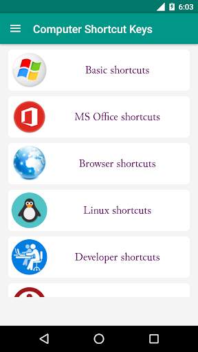 Computer Shortcut Keys screenshot 1
