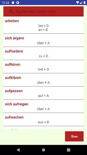 German Verbs Past Prepositions 4 تصوير الشاشة