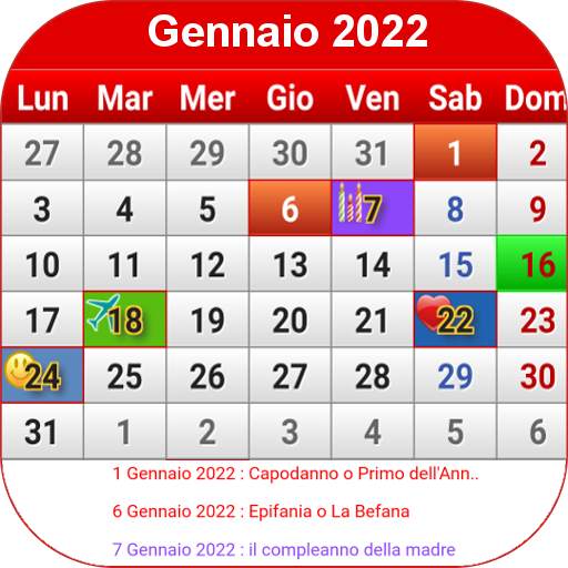 Italia Calendario 2022 1.35