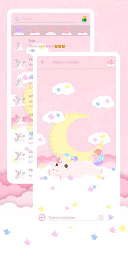 SMS Theme Unicorn Pink message screenshot 3