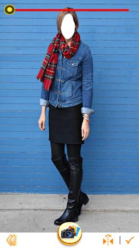 Girls Jeans  Scarf photo face lab screenshot 3